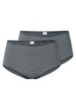 Schiesser Modal Essentials Midislip Set van 2 Dames Onderbroek Nachtblauw-Wit Gestreept