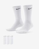 Nike Everyday Crew Sokken Unisex - Maat 38-42 - Wit/Zwart - 3 Paar