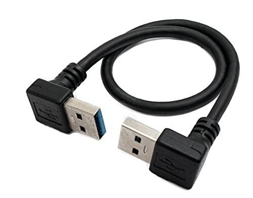 Systems USB 3.0 Kabel - 30 cm - Type A Stekker naar Stekker - Hoek - Zwart