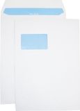 Netuno Akte enveloppen A4 - Venster links - C4 - 229 x 324 mm - 50 stuks - zelfklevend met plakstrip - 90 gram - Wit