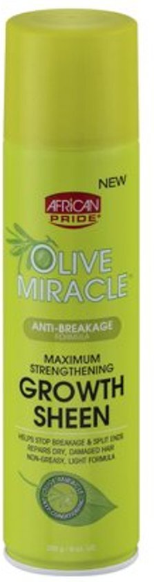 African Pride Olive Miracle Anti-Breakage Maximum Strength Hair Growth Sheen Spray 226g