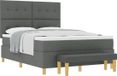 vidaXL Boxspring Bed met Hoofdeinde Donkergrijs 200 x 160 cm Stof