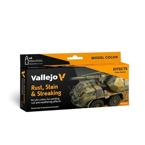 Acrylicos Vallejo VJ70183 "Rust, Vlekken & Streaking" Model Kleurenset, 17 ml (Pack van 8)