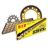 Kettingset DID Kettingset Stealth 525VX3 / 112 klinkslot goud voor Honda CBR RR RA 600 cc Bj. 2007-2016
