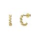 Lucardi Dames Zilveren goldplated oorringen blad zirkonia