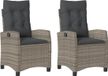 vidaXL Tuinstoelen 2 stuks verstelbaar met kussens poly rattan grijs