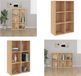 vidaXL Boekenkast/dressoir 66x30x98 cm bewerkt hout sonoma eikenkleur