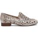 Boccato Slipper en cuir pour femme en argent avec motif floral délicat, talon de 2 cm et semelle en bois