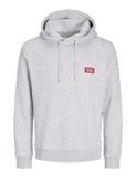 Jack & Jones Trui Jjrush Sweat Hood 12298428 White Melange Mannen Maat - L