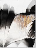 Poster de jardin - Paillettes - Abstrait - Or - Plumes - Toile de jardin - 120x160 cm