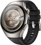 Strap-it Leren-siliconen hybrid bandje met 'perfect fit' aansluiting - geschikt voor Huawei Watch 5 - 46mm (zwart)