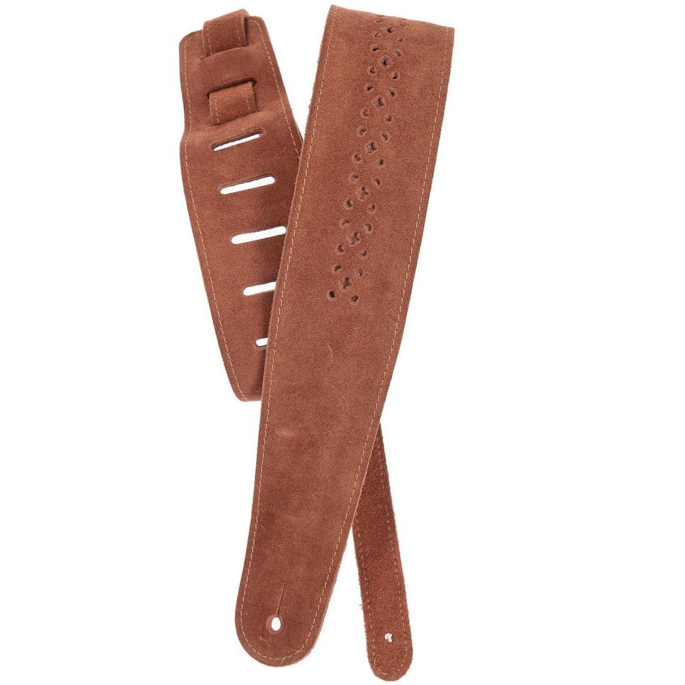 D'Addario 25PRF04 Gitaarband - Vented Leather - Camel Suède