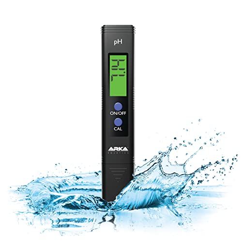 ARKA myAQUA® pH-meter - meetbereik: 0-14 pH, ideaal voor zeewater- en zoetwateraquarium, zwembad, vijver, osmosewater, drinkwater en vele andere vloeistoffen, incl. kalibratiepoeder