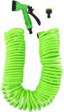 Kinzo 15 meter tuinslang complete set | spiraalslang incl. tuinsproeier met 7 functies | snelkoppeling | kraanaansluiting 3/4 inch, groen
