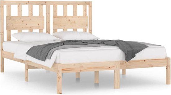 vidaXL Bedframe massief grenenhout 135x190 cm