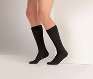 Sanyleg - Uniseks kniekousen van katoen met gegradueerde compressie, hoge compressiegraad, kleur zwart, maat M