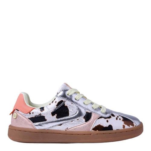 Gioseppo sneakers met koeienprint zilver/roze