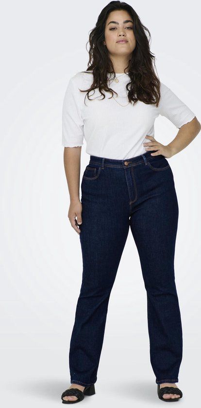ONLY CARMAKOMA CARSALLY HW FLARED JEANS - Dark Blue Denim - Women's Size 44/32