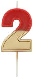 Folat 18702 Kaars Retro Cijfer 2 Rood