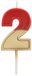 Folat 18702 Kaars Retro Cijfer 2 Rood