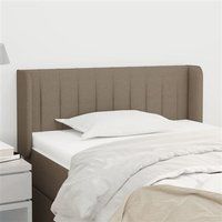 vidaXL Tête de Lit avec Oreilles Meuble de Chambre à Coucher Accessoire de Lit Simple Tête de Cadre de Lit Intérieur Taupe 83x16x78/88 cm Tissu