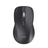 Trust Treva Draadloze Muis met Hyperscrolwiel, Horizontaal Scrollen, Zwart | Multiconnect voor Meerdere Apparaten Bluetooth + 2.4GHz, 133 g, Stille Klik, 85% Gerecycled Materiaal