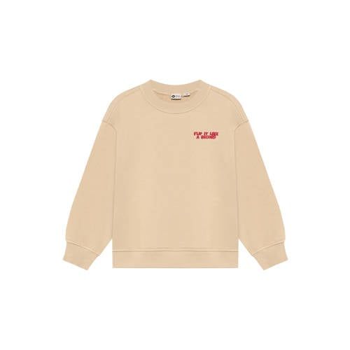 Daily7 oversized sweater met backprint - beige