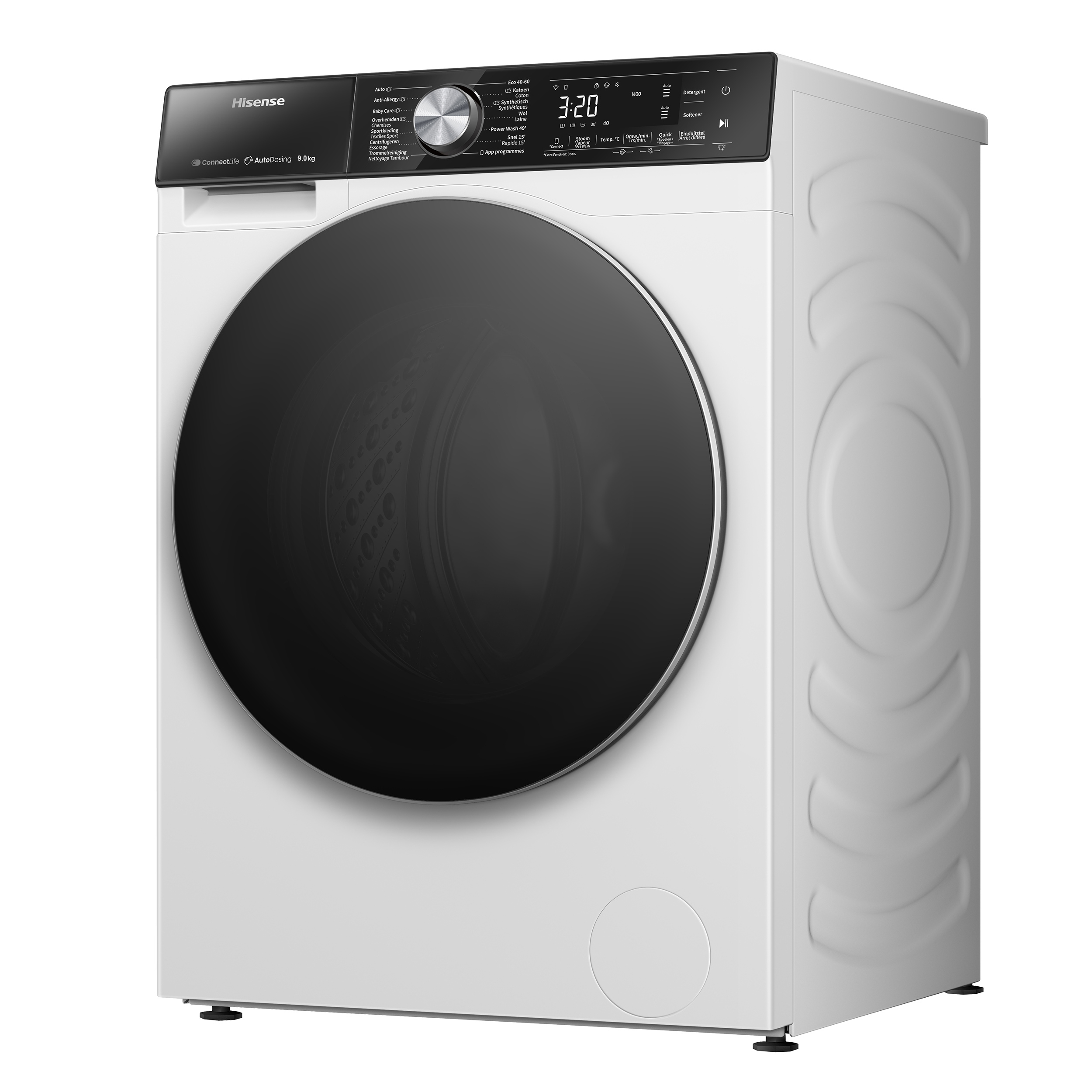 Hisense WF5S9045BW - Wasmachine - 9kg - A-30% - WiFi - Auto Dose - Stoomfunctie - Snel 15'