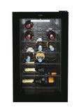 Candy DiVino CWC 021 M/NF wijnkoeler, 21 flessen, App hOn met Vivino-technologie, verchroomde planken, 39 dB, klasse G, 40 x 55 x 70 cm, zwart [energieklasse G]