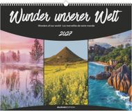 Wunder unserer Welt 2027: Wandkalender 52x42,5 cm mit 12 Natur- und Kulturschauplätzen, sprachneutralem Kalendarium und Spiralbindung