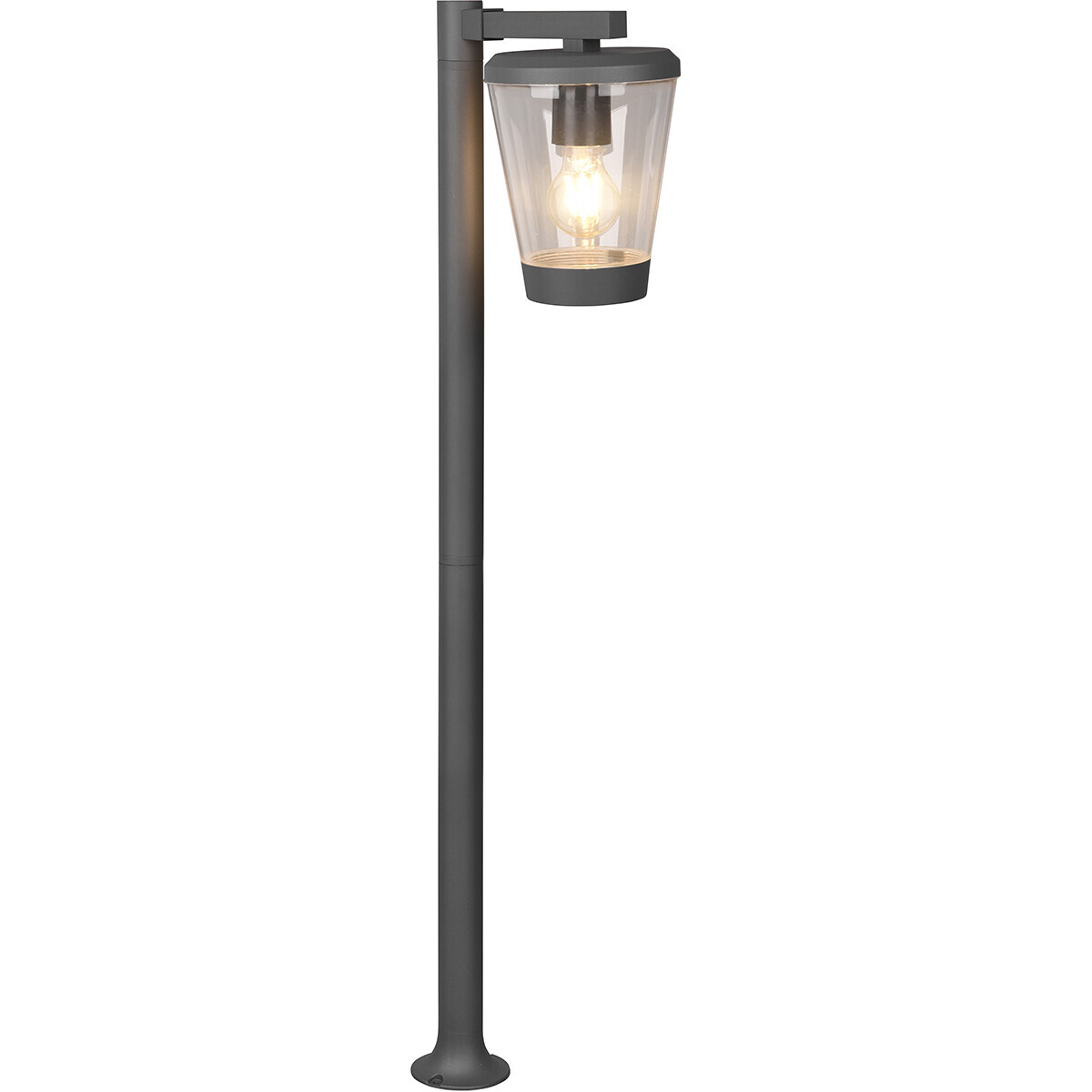 BES LED LED Tuinverlichting - Staande Buitenlamp - Trion Civonu - E27 Fitting - 1-lichts - Spatwaterdicht IP44 - Rond - Mat Antraciet - Aluminium