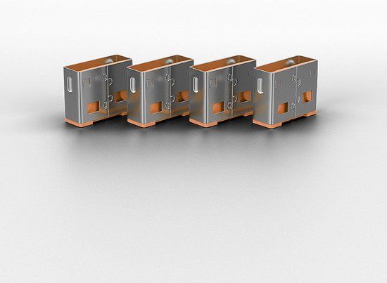 LINDY USB-poortslot USB-Lock + Key Set - Oranje - 4 stuks - 40453