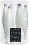 Inge-glas Decoris Kerstbal Pegels - 12 stuks - Wit - 15 cm - Kunststof