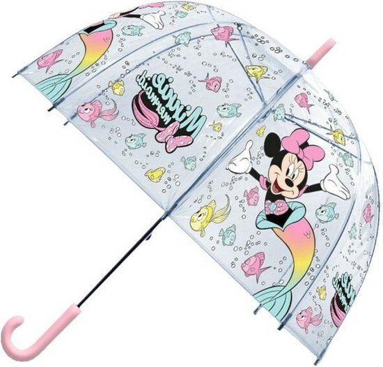 SRV Disney Minnie Mouse paraplu - voor kinderen - licht roze/blauw - D61 cm