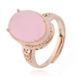 Deja Jewels Damesring - Verstelbaar, Met Grote Ovale Roze Zirkonia Steen