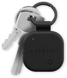 Satechi FindAll Vegan-Lederen Sleutelhanger met FindMy – Ingebouwde Find My Technologie – Geavanceerde Bluetooth 5.4 LE Tracking – Waarschuwt bij Vergeten Essentiële Zaken - Zwart