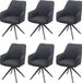 MCW Set van 6 MCW-H73 Eetkamerstoelen - Donkergrijs - Stof/Metaal - Retro Design