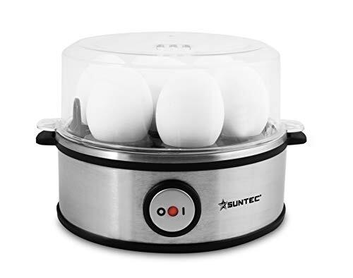 Suntec Wellness SUNTEC eierkoker EGG-8564 design van rvs – Voor 7 eieren – Instelling hardheid en timer – Automatische uitschakeling – Klein en elektrisch – Set met maatbeker & schaal voor roereieren – 360 watt