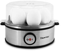 Suntec Wellness SUNTEC eierkoker EGG-8564 design van rvs – Voor 7 eieren – Instelling hardheid en timer – Automatische uitschakeling – Klein en elektrisch – Set met maatbeker & schaal voor roereieren – 360 watt