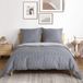Shenzhen Haorui Industrial Technology Co., Ltd. Literie en coton 200 x 200 cm, ensemble de literie réversible 3 pièces avec rayures grises, housse de couette douce et duveteuse avec fermeture éclair et 2 taies d'oreiller 80 x 80 cm