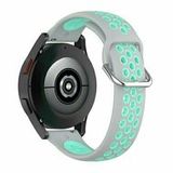By Qubix Qubix - Siliconen sportbandje met gesp - Grijs + turquoise - geschikt voor Huawei Watch GT 6 / GT 7 / GT 6 pro / GT 7 pro - 46mm
