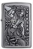 Zippo Stormaansteker, Zodiac - Verseau, geborsteld chroom, embleem, navulbaar, herbruikbaar, windbestendig design, geschenkdoos, gemaakt in de VS