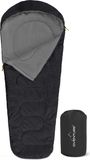 Oventure SleepPlus slaapzak | 230 x 80 cm | Mummy slaapzak | 3-seizoenen | Comfortabel tot 6 °C | Voor kamperen, backpacken en festivals | Lichtgewicht en compact | Slaapzak met capuchon | Inclusief draagtas | Zwart