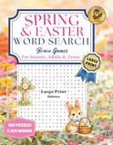Spring & Easter Word Search Brain Games Large Print Edition: 100 Puzzles with 2,100 Words for Seniors, Adults, and Teens