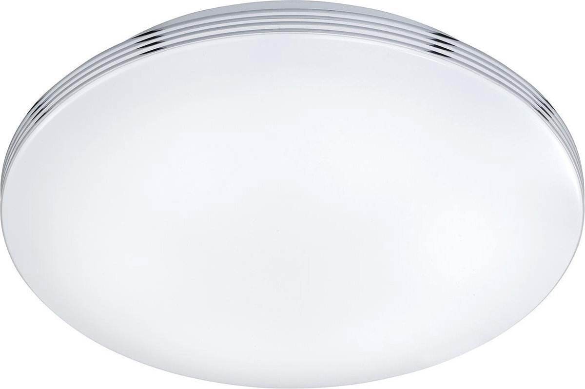 Qualu LED Plafondlamp - Torna Apity - Opbouw Rond 18W - Spatwaterdicht IP44 - Warm Wit 3000K - Glans Chroom - Aluminium