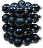 Othmar Decorations kerstballen - 36x st - donkerblauw - D6 cm - glas