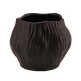 DK Design Pot de fleurs/pot de plantes modèle organique Multan - noir - D13 x H11 cm - pour intérieur