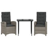 vidaXL 5-delige Tuinset met Kussens Poly Rattan Grijs