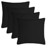 Stof Textile sierkussen Nelson - 4x - zwart - 40 x 40 cm