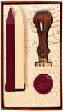 Jacques Herbin Zegelwax - Sealing Wax - Rood - Wit - 2 Was staven - 1 Stempel - Lelie afdruk